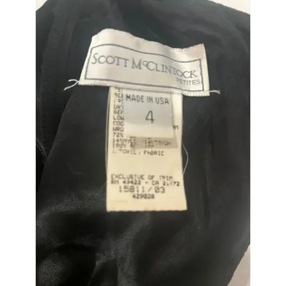 Vintage Scott McClintock Black‎ Velvet and Gold Detail Lace Dress - Picture 6 of 14